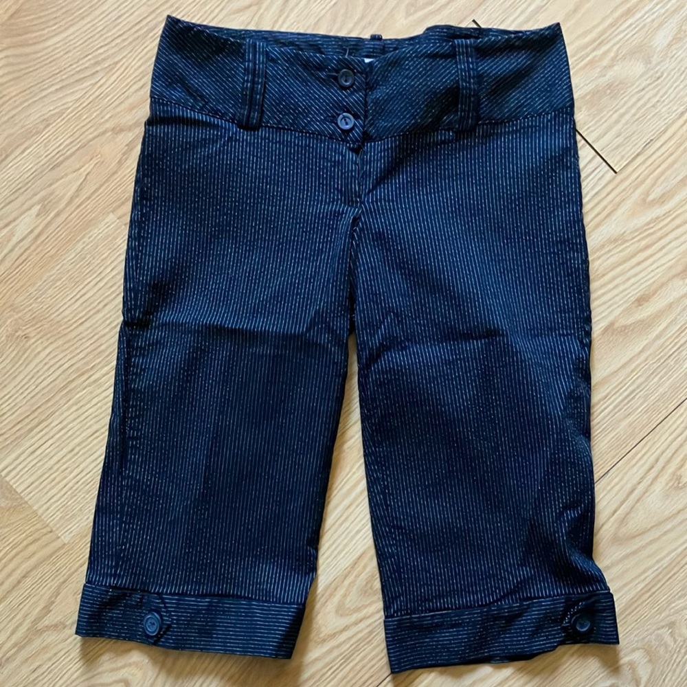 Anchor Blue Women's Dark Striped Bermudas